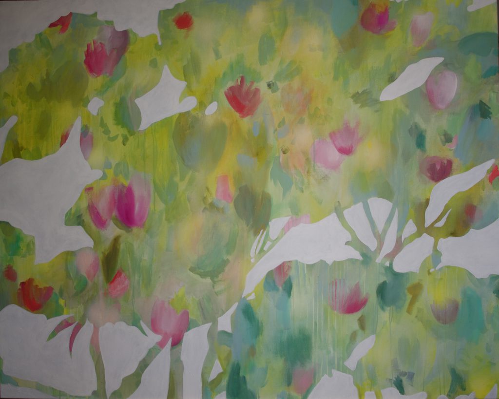 „Eine Idee von Blume – Wiese“, 120 x 150 cm, Acryl auf Leinwand, 2019