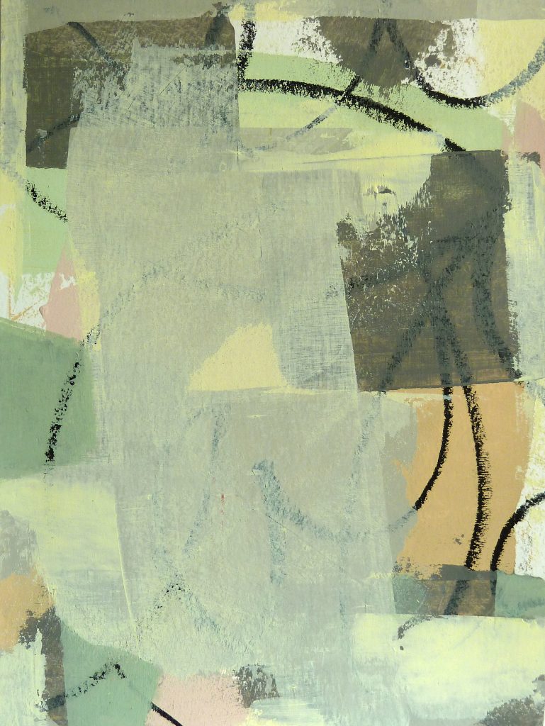 Linie-Fläche-Raum Nr. 10, 32 x 24 cm, Acryl, Ölpastell auf Aquarellbütten, 2021