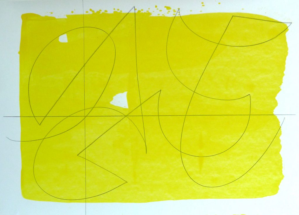 Linie-Fläche-Raum Nr. 21, 30 x 44 cm, Graphit auf Acryl auf Papier, 2021